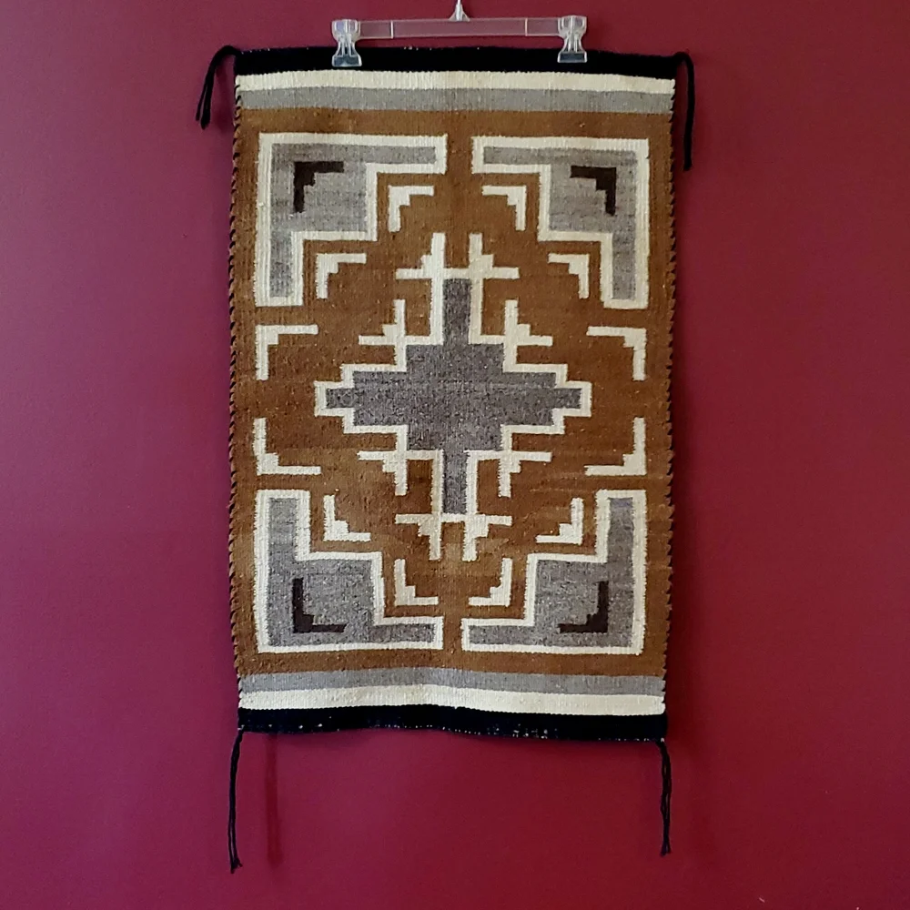 Vintage Two Grey Hills Navajo Rug WITH Authentication! - Picture 8 of 9